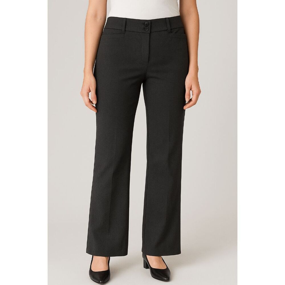 Alfani Womens Wide-Leg Trouser Pants Gray Size 4S